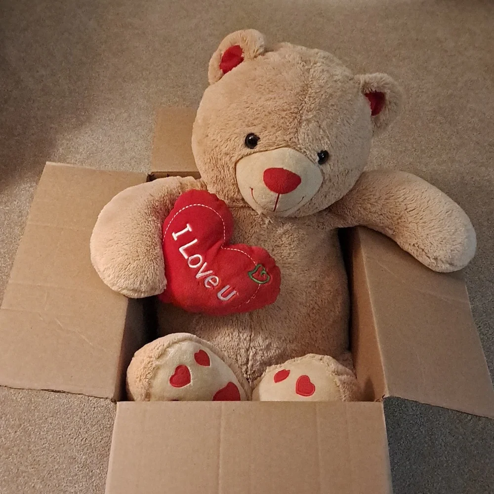 Giant Stuffed I Love U Teddy Bear - Picture 2 of 9